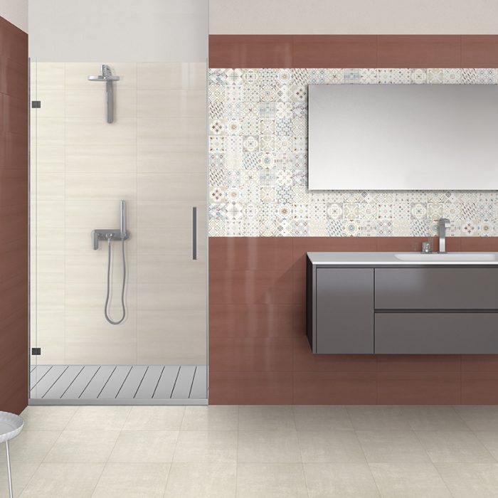 Concrete-effect porcelain stoneware Cambridge Cotto Petrus