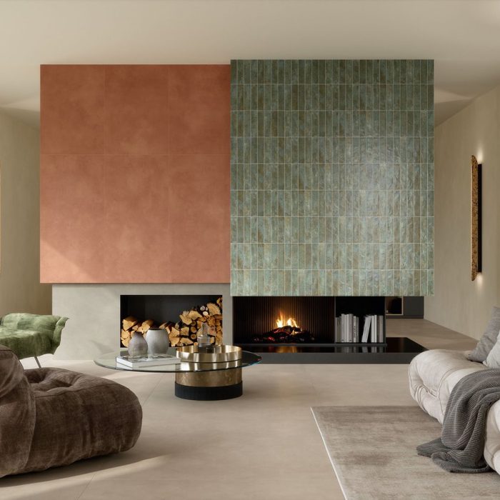 Carrelage en grès cérame effet ciment Miniature Fuoco Marca Corona