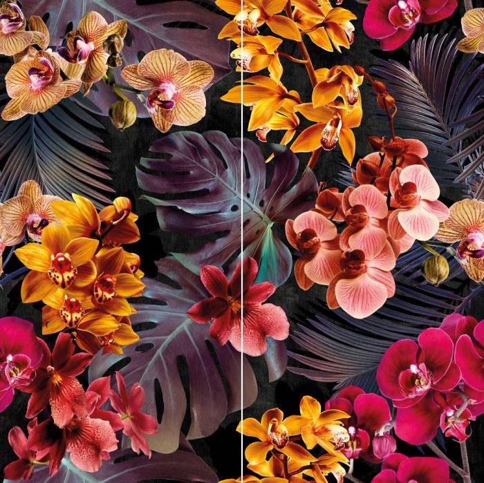 Decoro Orchidee set 2 pz wall