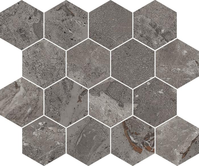 Mosaico Esagona Charcoal
