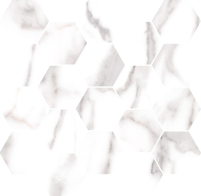 Mosaico Esagona Statuario
