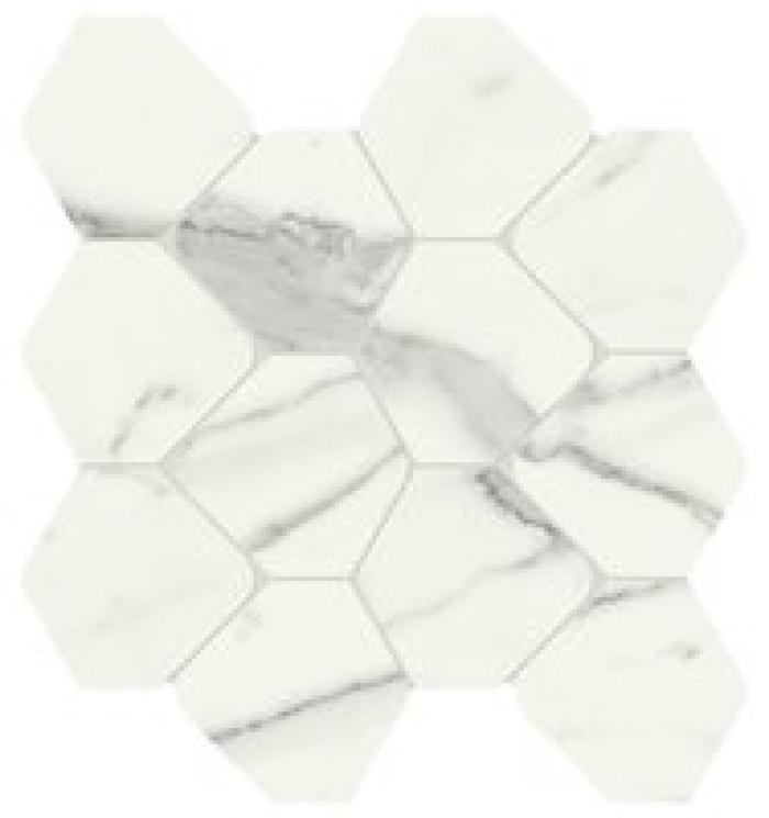 Scultorea Statuario Vena Argento Tessere Rombo