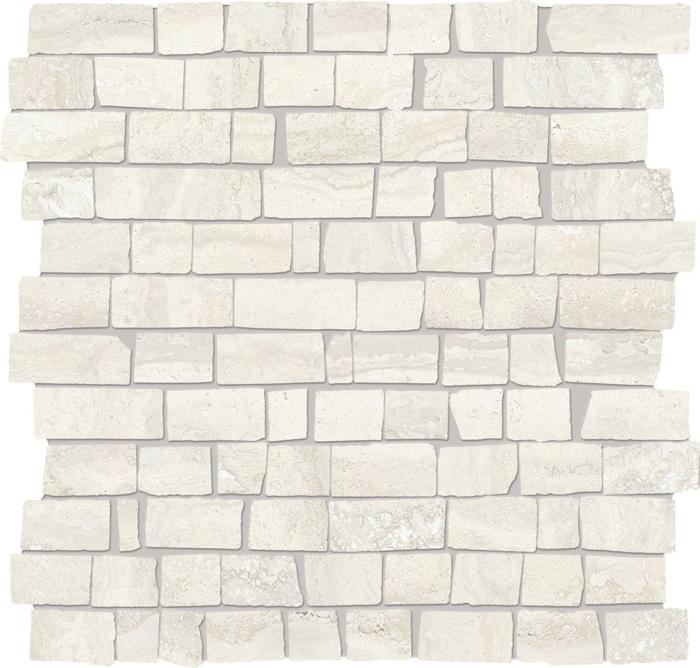 Vein Cut Mosaico Mini Block White